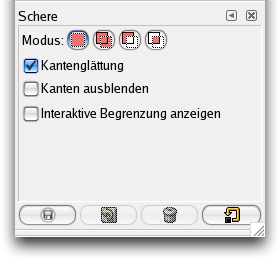 Die Werkzeugeinstellungen der intelligenten Schere.
